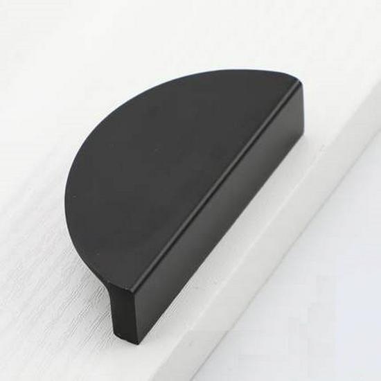 Modern Half-Round Drawer & Cabinet Door Handle - Black, Gold, Copper Finish