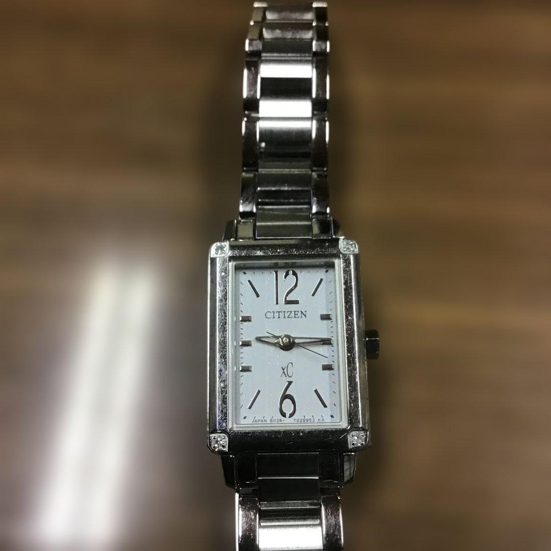 Used CITIZEN xC Ladies Watch Square Silver Junk