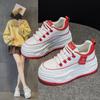 Platform White Shoes Women's Spring and Autumn New Leather Muffin Small Student Sports and Leisure Shoes