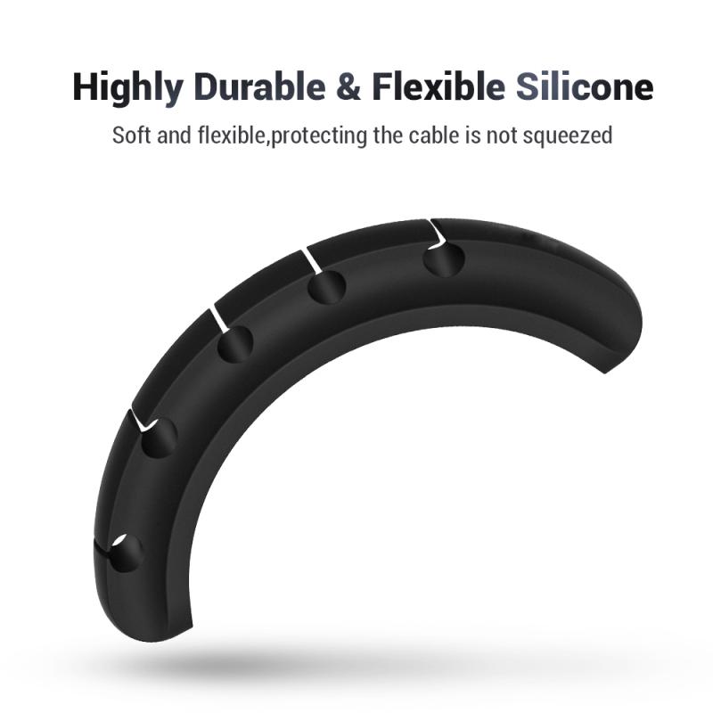 5-in-1 Cable Organizer Silicone USB Cable Desktop Tidy Wire Management Clips Cable Holder for TV