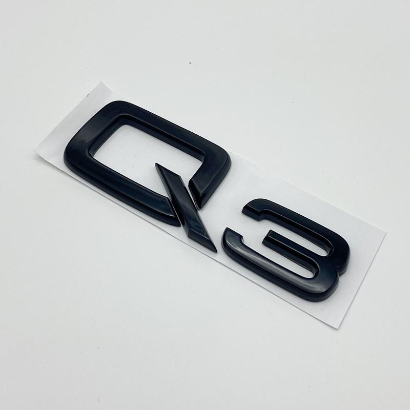 3D ABS Numbers Letters Q2 Q3 Q4 Q5 Q6 Q7 Q8 Emblem for 111a Q series Car Fender Trunk Rear Logo Sticker Black Silvera111