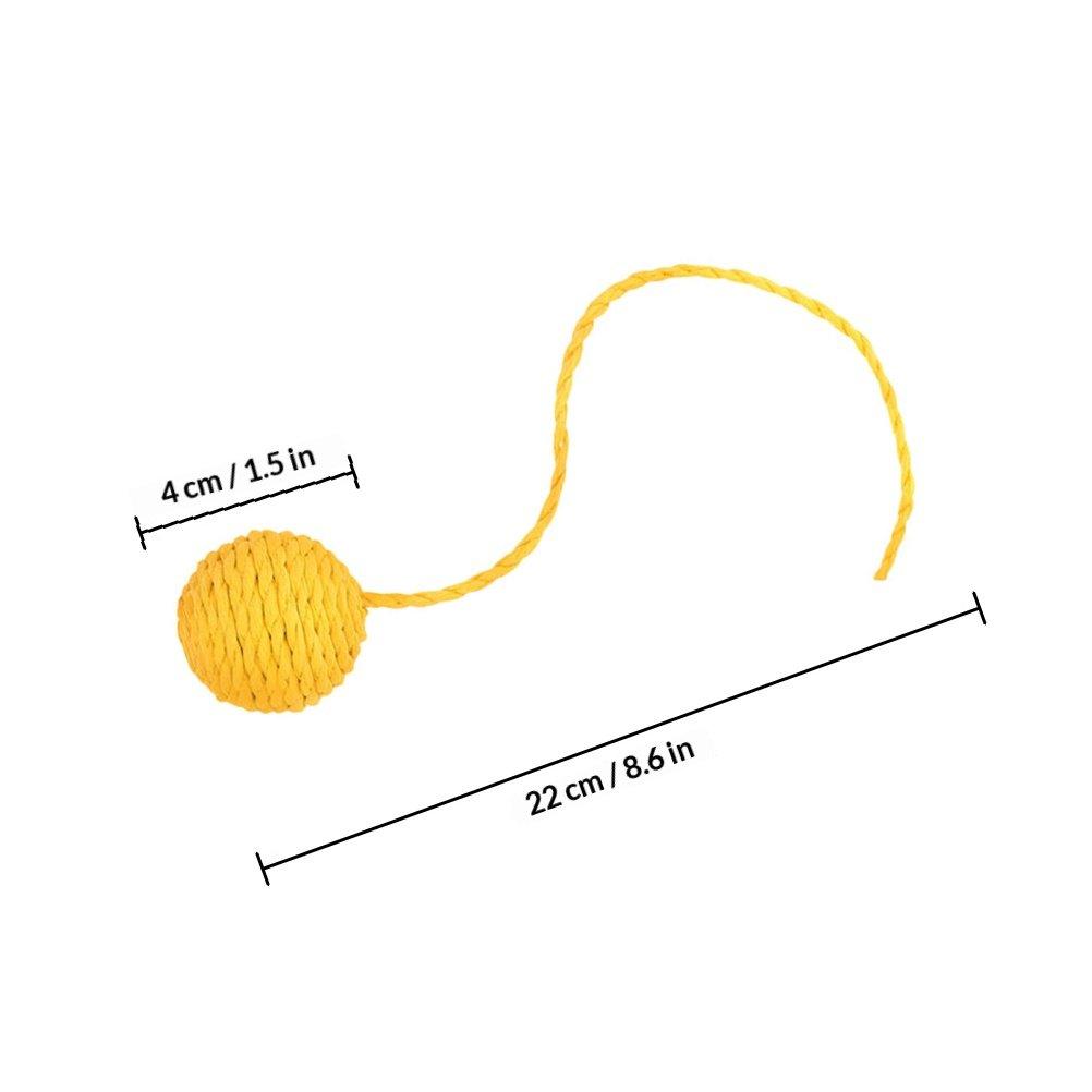 

2Pcs Cat Climbing Frame Replacement Sisal Ball with Tail for Scratching Post Upgrade Indoor Cats Scratch Activity Essential жовтий