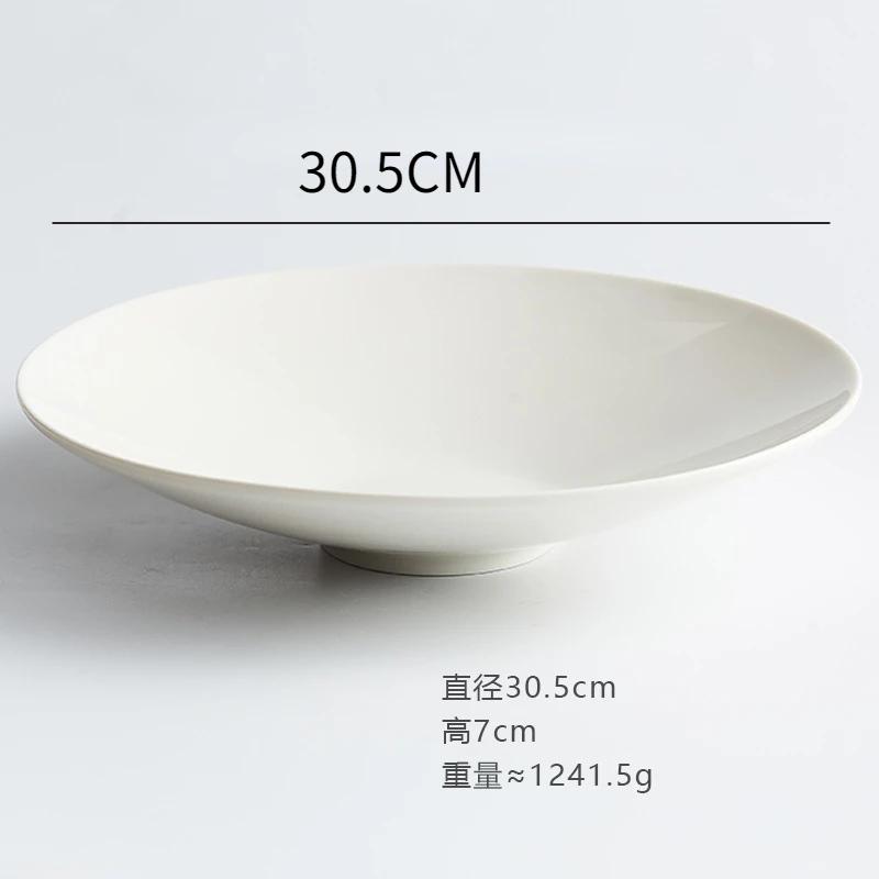 Special-shaped Ceramic Pasta Plate Creative Salad Deep Soup White French Hotel Dish Tableware Kitchen Supplies