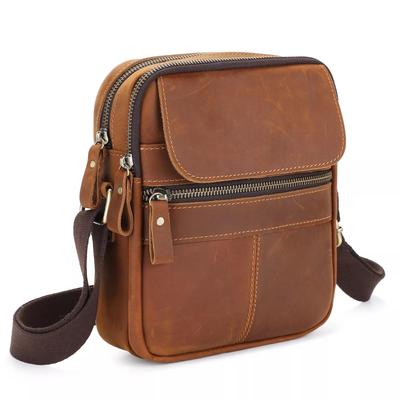 New Vintage Men Crossbody Shoulder Bag Genuine Leather Small Messenger Bag Satchel