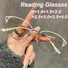 Luxury Oval Frame Presbyopia Eyeglasses Women High-quality Fashion Reading Glasses Casual Anti Blue Light Eyewear 0 To +4.0