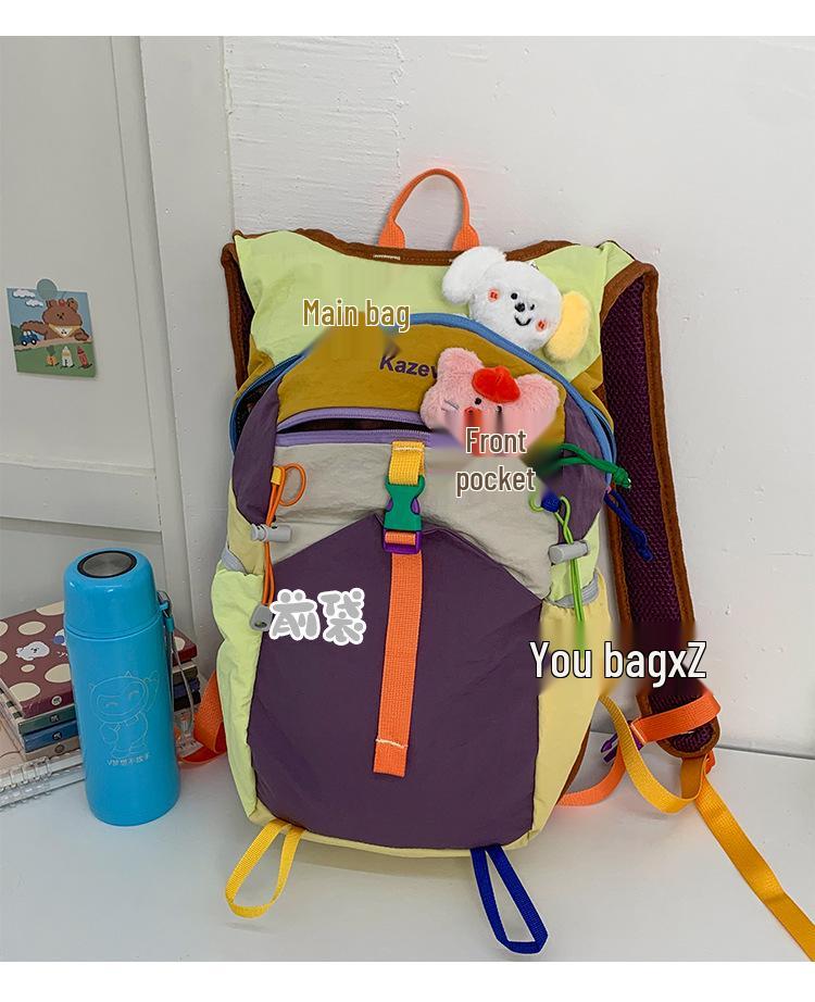 Women's Colorblock Student Travel Backpack - Trendy, Lightweight, Large Capacity