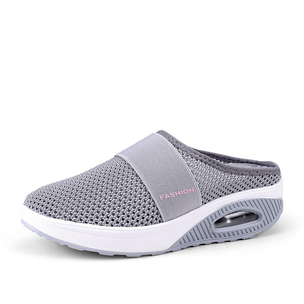 Women Mesh Lightweight Shoes Woman Slippers Wedge Shoes Female Air Cushion Sandals Thick Bottem Casual Sneakers Plus Size 43