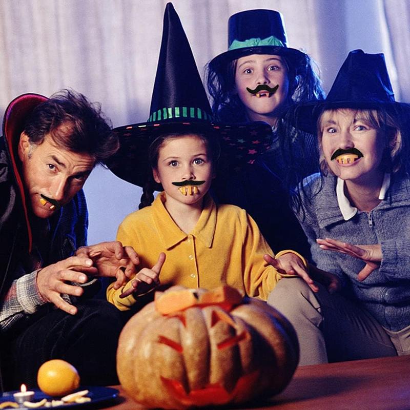 48pcs Funny Mustache Wedding Birthday Party Photobooth Props Kids Pirate Party Costume Cosplay Fake Beard Halloween Decoration