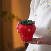 Strawberry ceramic ashtray ornament, creative and fashionable fruit with lid, windproof and fly proof