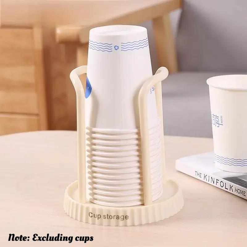 

1/2pcs Tabletop Cup Dispenser Organizer, Plastic for Disposable Cups, Space Saving for Bathroom Kitchen Office Counter