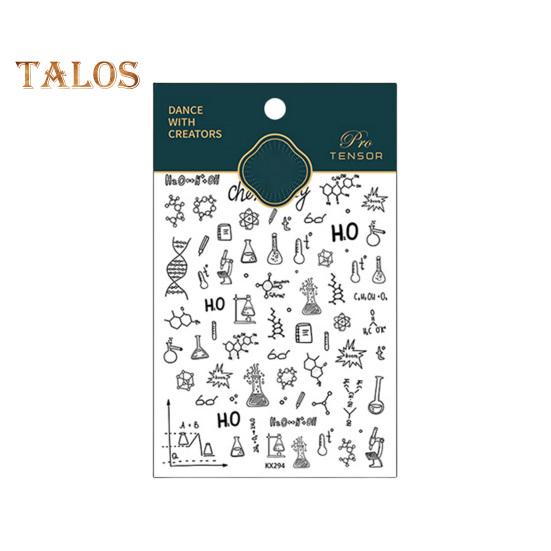 

1 лист наклейки для ногтей, тонкие украшения для ногтей, полное покрытие, деликатный химический символ, наклейки для ногтей, аксессуары для ногтей чёрный