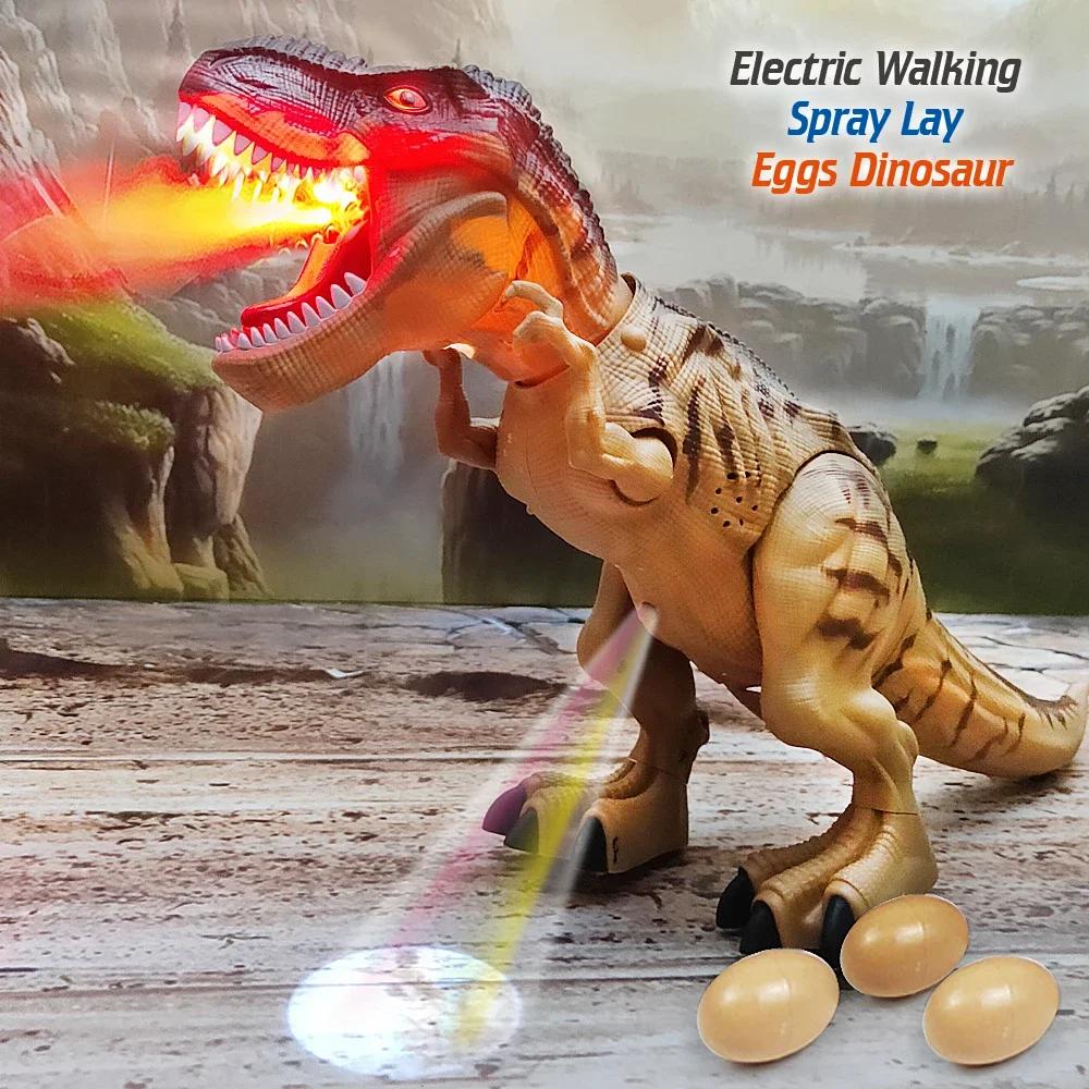 Electric Toy Big Dimension Walking Spray Lay Eggs Dinosaur Robot Featuring Light Sound Mechanical Dinosaurs Model Playthings