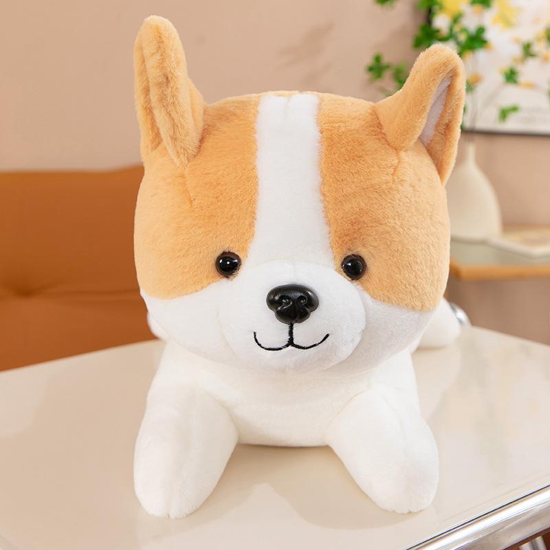 Jucărie de pluș Corgi de petrecere simulată câine adormit pentru copii păpușă câine pernă de casă cadou pentru iubit Shiba Inu