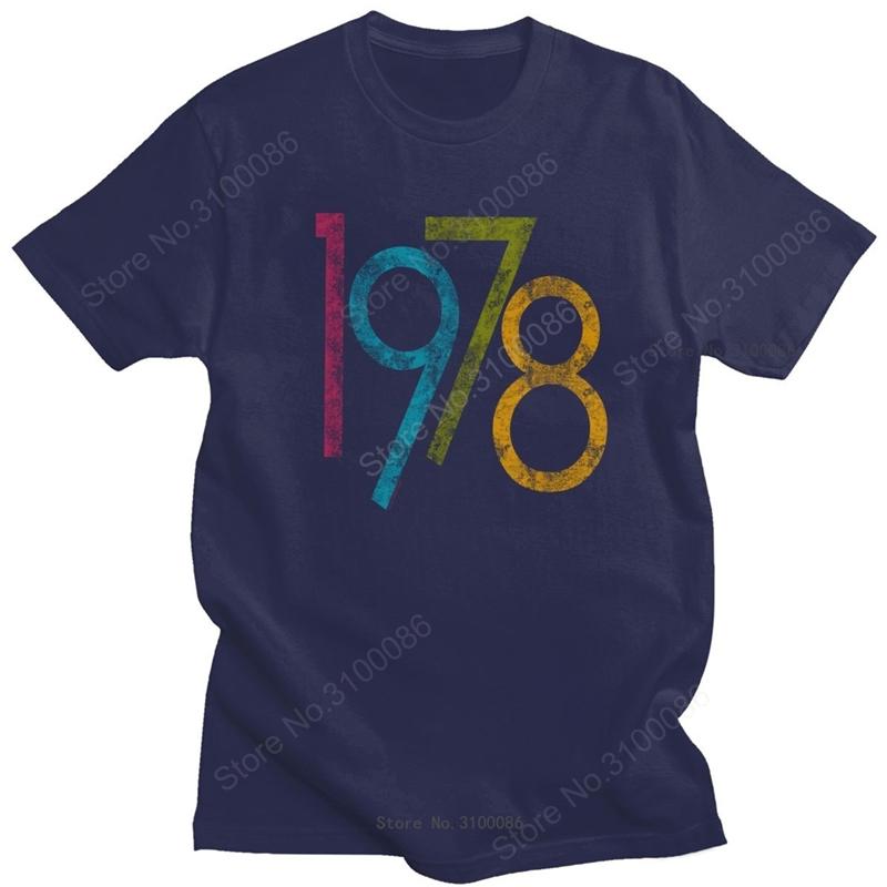 Colorful Vintage 1978 T Shirt for Men Pure Cotton Urban 42 Years Old T-shirt  Short Sleeve 42nd Birthday Gift Tee Tops Clothing
