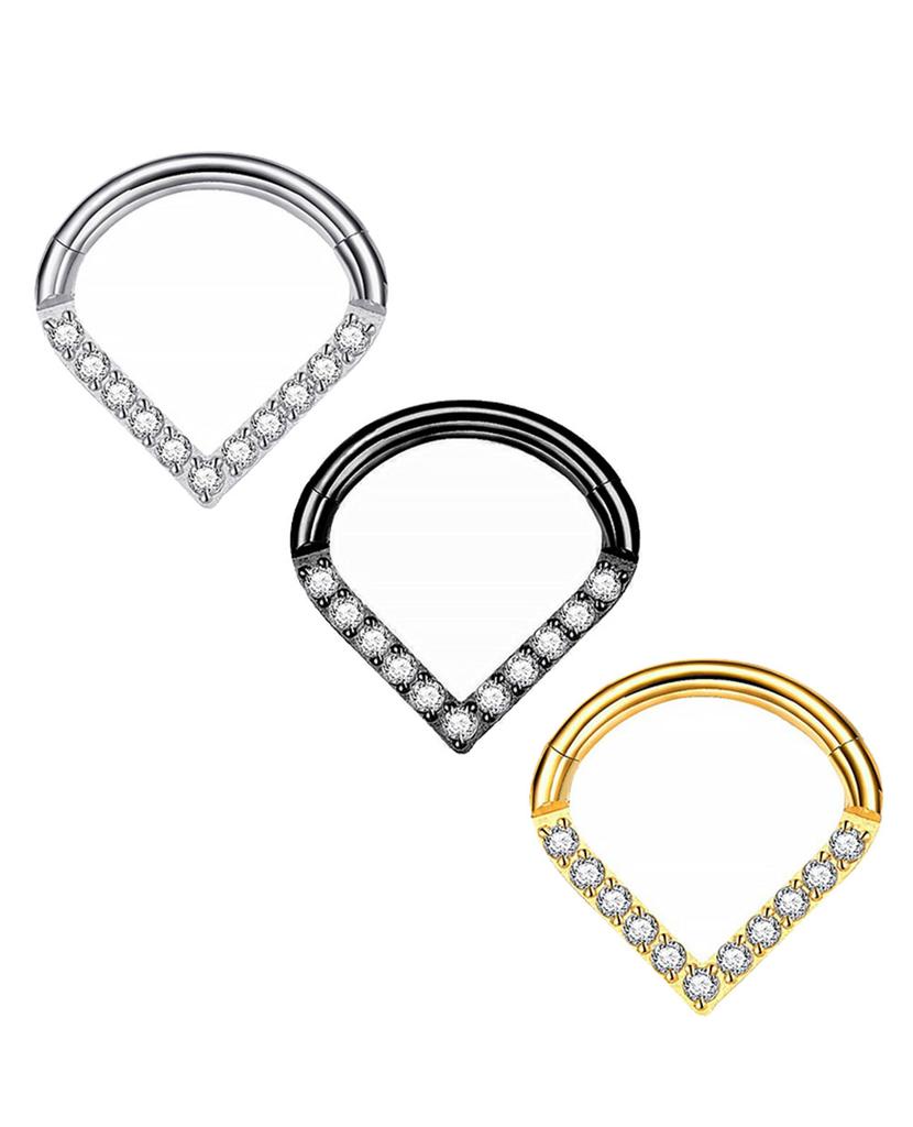 Anello Segmentato a Cerniera Goccia Lacrimale Acciaio Chirurgico 316L Septum Naso Clicker Piercing Labret Labbra Cartilagine Orecchio Daith Helix Orecchino