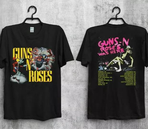 New Guns N Roses Was Here 1980 Tour Vintage T-Shirt