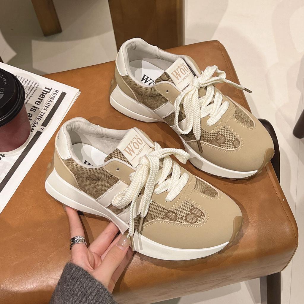 Pink Platform Dad Shoes Women's 2025 New Versatile Running Moral Training Shoes Popular Small Waist Sports Forrest Gump Shoes