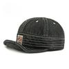 Retro Washed Denim Short Brim Baseball Cap Unisex Soft Flip Up Brim Mechanic Hat American Streetwear Skater Jean Cap
