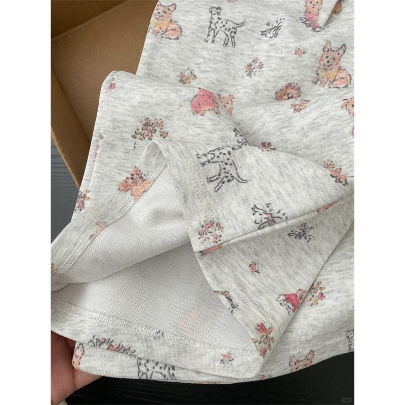 Women's High-Waist Puppy Graffiti Print Wide-Leg Pants - Autumn 2024 Collection