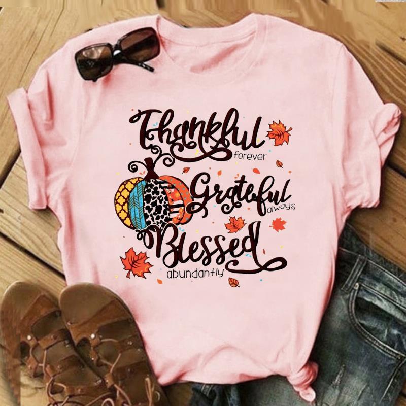 Autumn Maple Leaf Halloween Thanksgiving Print ShortSleeved TShirt European American Style Aesthetic Top for Unisex Women