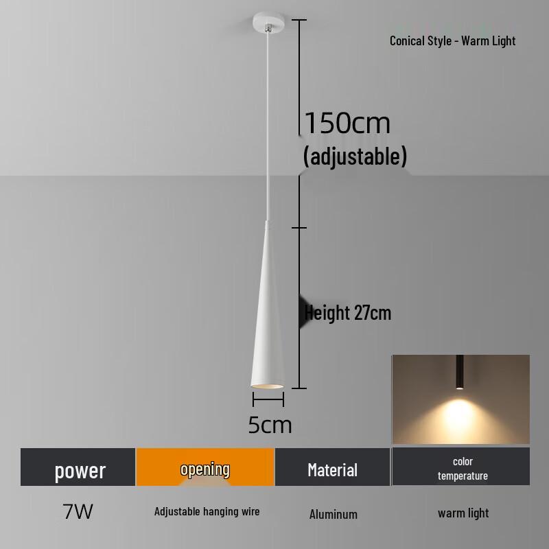 UOSU Modern Bedside Cone Pendant Light