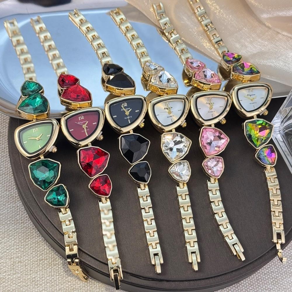 Modische unregelmäßige Damen-Quarzuhr mit Strasssteinen, buntem Zifferblatt, Armbanduhr, Damen-Armbanduhren, Geschenke