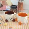 Yousheng 300ml Ceramic Mug Cartoon Feet Design Hot Cold Drinks Mug Suitable Capacity Happy Face Ceramic Tea Mug Drinkware