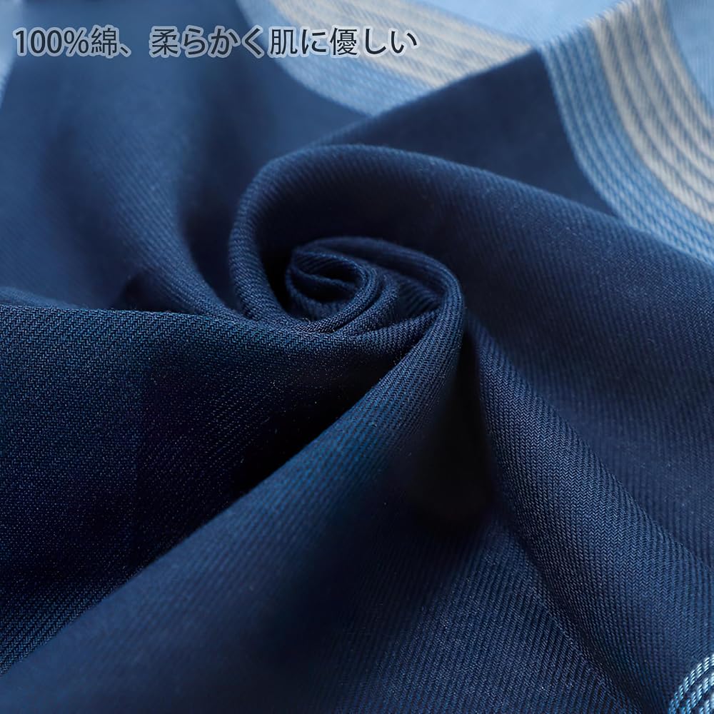 DsHome Men's Handkerchief 100% Cotton 3-Piece Set Thin Quick-Dry Absorbent 42×42cm