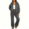 Felpa con Zip Stile Sportivo Unisex e Set Pantaloni a Gamba Larga - Collezione Autunno/Inverno