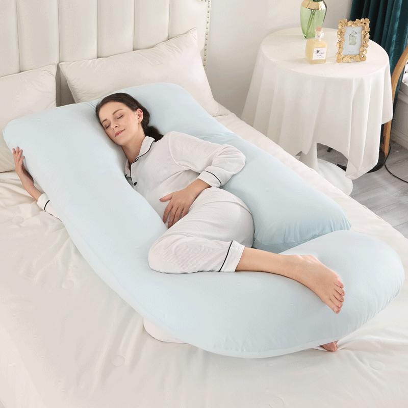 Crystal Velvet J-shaped Pregnancy Pillow Nursing Pillow Pregnant Woman Belly Support Pillow Side Sleeping Pillow Waist Pillow