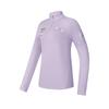 Fila Casual Half-Zip Stand Collar Long Sleeve T-Shirt Women Tops Magical-Purple A11W446204FPU