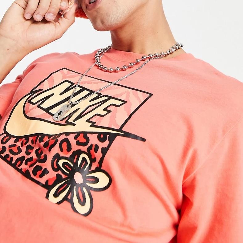 Nike Casual Comfortable Breathable Round Neck Short Sleeve Moisture Wicking Dopamine T-Shirt Men T-Shirt Orange DJ1402-814