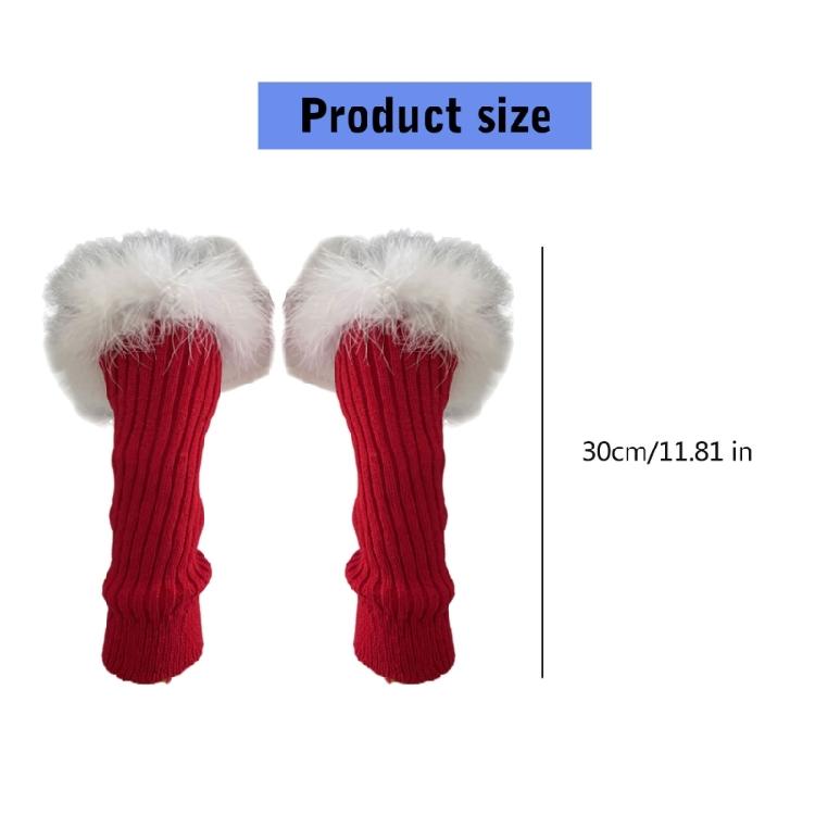 Punk Sleeve Feathered Gloves Wrist Warmer for Costume Party Short Mitten