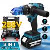 288VF 13mm Cordless Impact Drill 350N.m Brushless Impact Drill Impact Drill Screwdriver for Battery