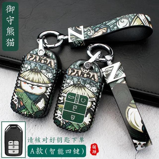 Leather Key Cover for Honda Civic Accord Crv Fit Urv AVANCIER Key Case for Car
