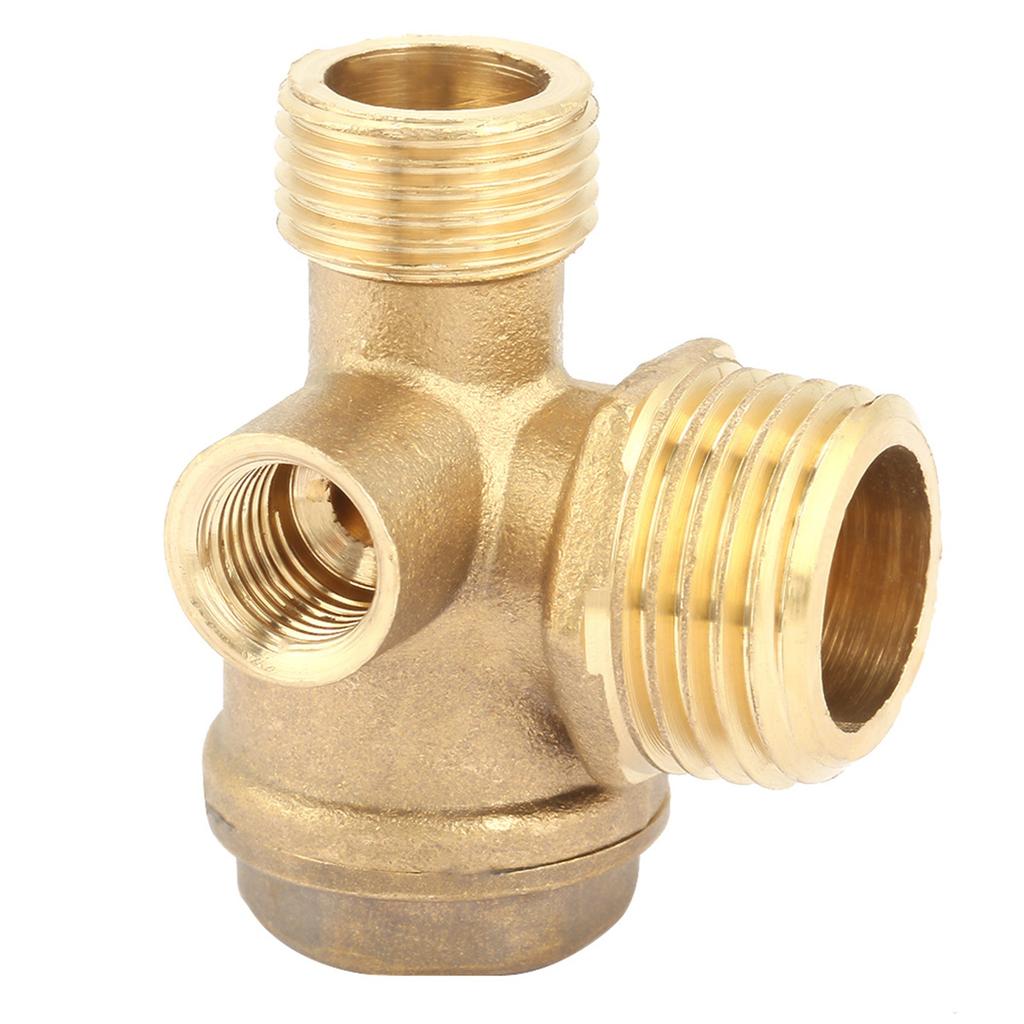 Check Valve 3 Port Male Threaded Connector for Tube Pressure Piston Pump Brass