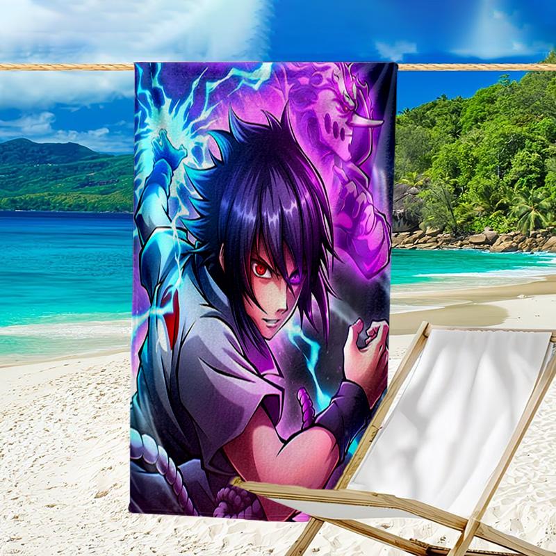 1pc NARUTO Beach Towel, Beach and Seaside Swimming Pool Equipment, Fashion Pattern, Rectangular, Travel Essentials