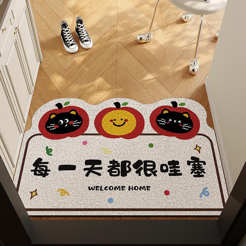 

Мультяшный придверный коврик Mengqu, Нескользящий и износостойкий коврик для ног у ворот, Вход можно обрезать и за ним легко ухаживать, Шелковое кольцо 40 * 60cm (silk ring)