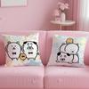 Cute J-Jokes Bear Cushion Cover Soft Short Plush Double-Sided Printing Home Decor Machine Washable Pillow Case Gift