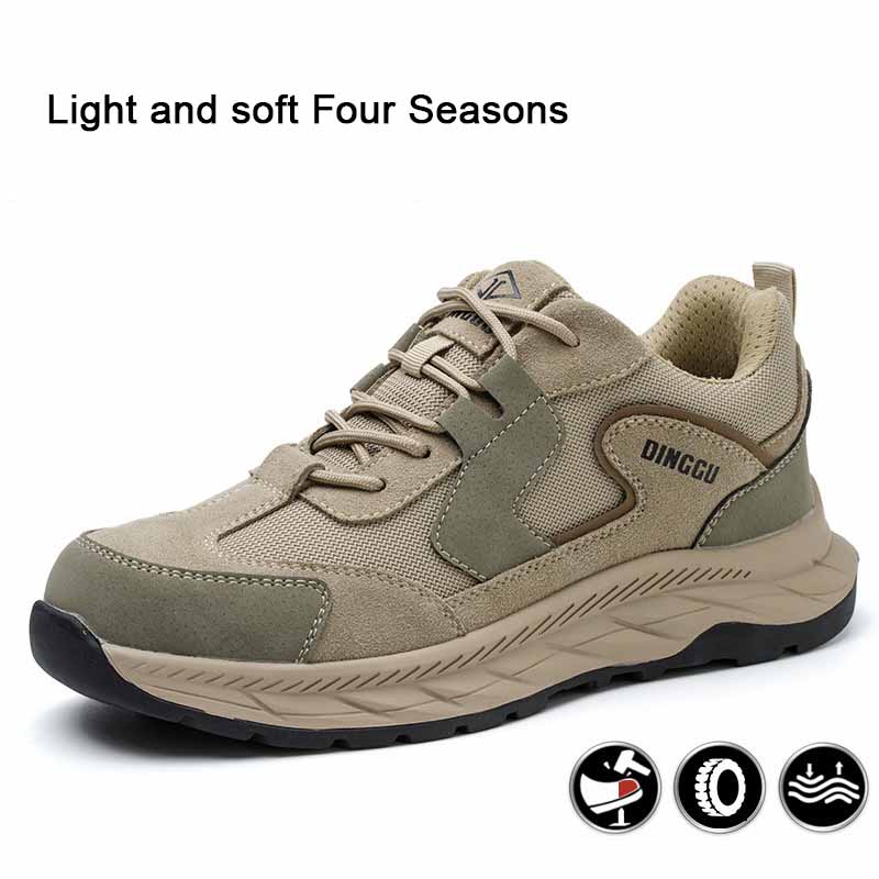 Oulylan Safety Shoes Men's Work Safety Boots Plastic Toe Lightweight Working Sneakers Anti-stab Anti-smash Work Boots Men
