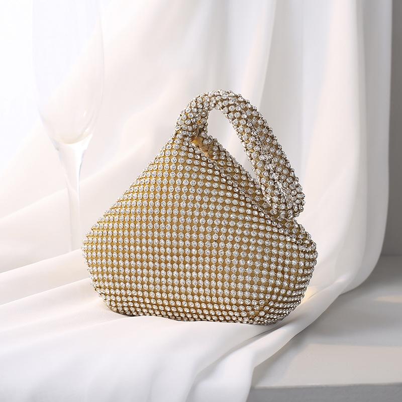 Dinner bag handmade rhinestone mine evening bag hand-held banquet bag women's handbag small
