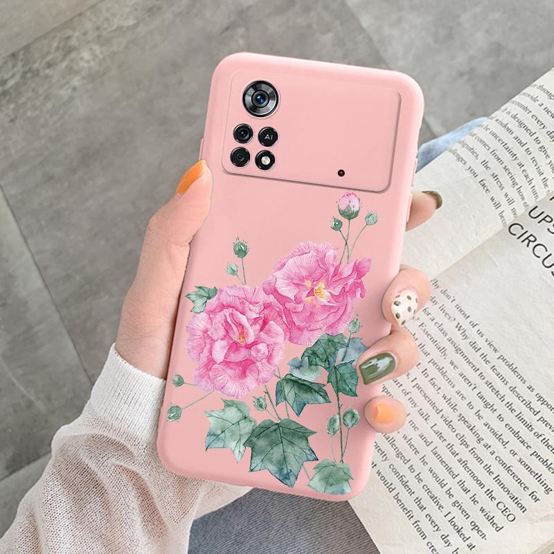 For Poco X4 Pro 5G M4Pro Cover Funda Vintage Flower Leave Protective Cover TPU Capa For Xiaomi Poco X4 Pocox4 X 4 M4 Pro Coque