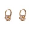 Light Luxury Vintage Micro Inlaid Zircon Wrapped Circle Ear Buckles For Women