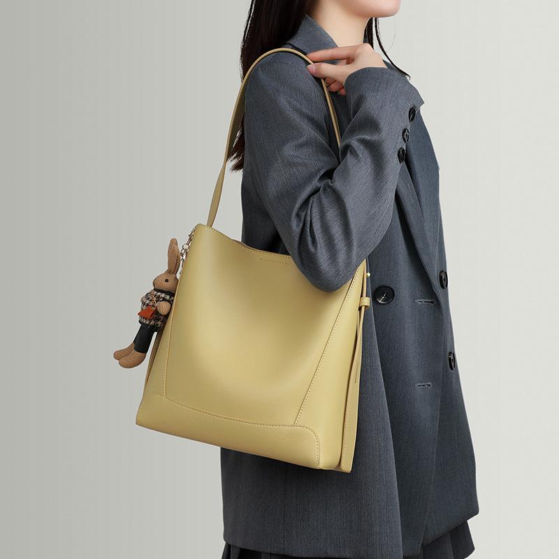 

Сумка Универсальная Новая Натуральная Кожаная Женская Сумка Сумка-ведро Высококачественная Большая Вместительная Сумка Подмышка Сумка На Плечо