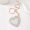 Espelho Cosmético de Coração Trinket Chaveiro com Argola de Chave Maquiagem Mini Espelho Feminino Senhora Menina