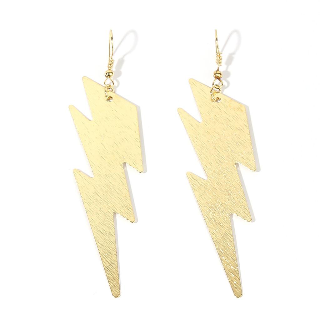 Metal Contemporary Earrings With Lightning Shape Design For Women Collection
