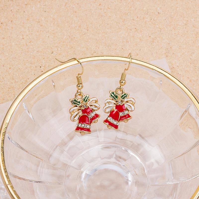 Christmas Earrings, Creative Sweet Drip Bow Bell Earrings Earrings