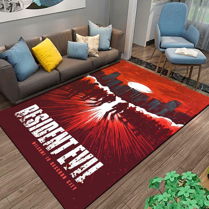 R-Resident Evil Games Gamer Area Rug,Carpet Rug for Living Room Bedroom Sofa Doormat Decoration, decoration chambre