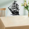 Pirate Ship Metal Wall Sculpture, Iron Art Mural for Beach House Decor, Nautical Farmhouse Ornament, Weatherproof Ocean Theme Gift
