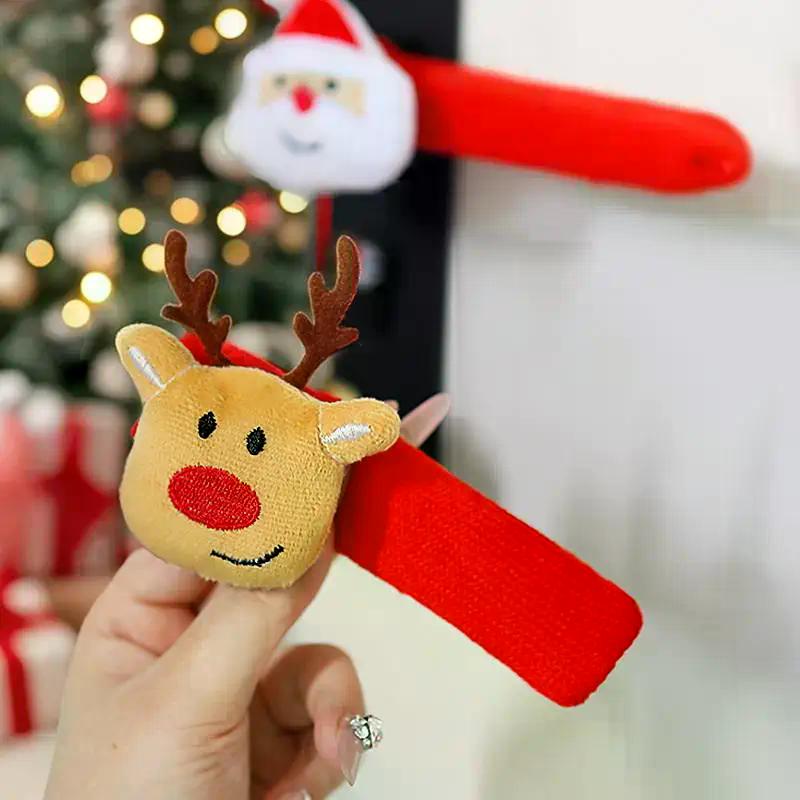 1/4pcs Christmas Door Handle Decorations, Santa Claus Door Handle Gloves,Christmas Tree Decorations,room Covers Home Accessories
